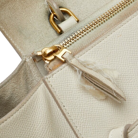CELINE Ivory Leather Shoulder Bag - Picture 9 of 16